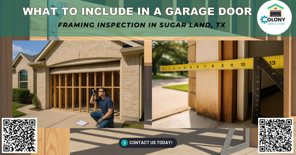 What to Include in a Garage Door Framing Inspection in Sugar Land, TX