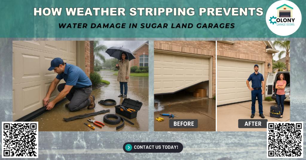 How Weather Stripping Prevents Water Damage in Sugar Land Garages 1 How Weather Stripping Prevents Water Damage in Sugar Land Garages - Colony Garage Doors